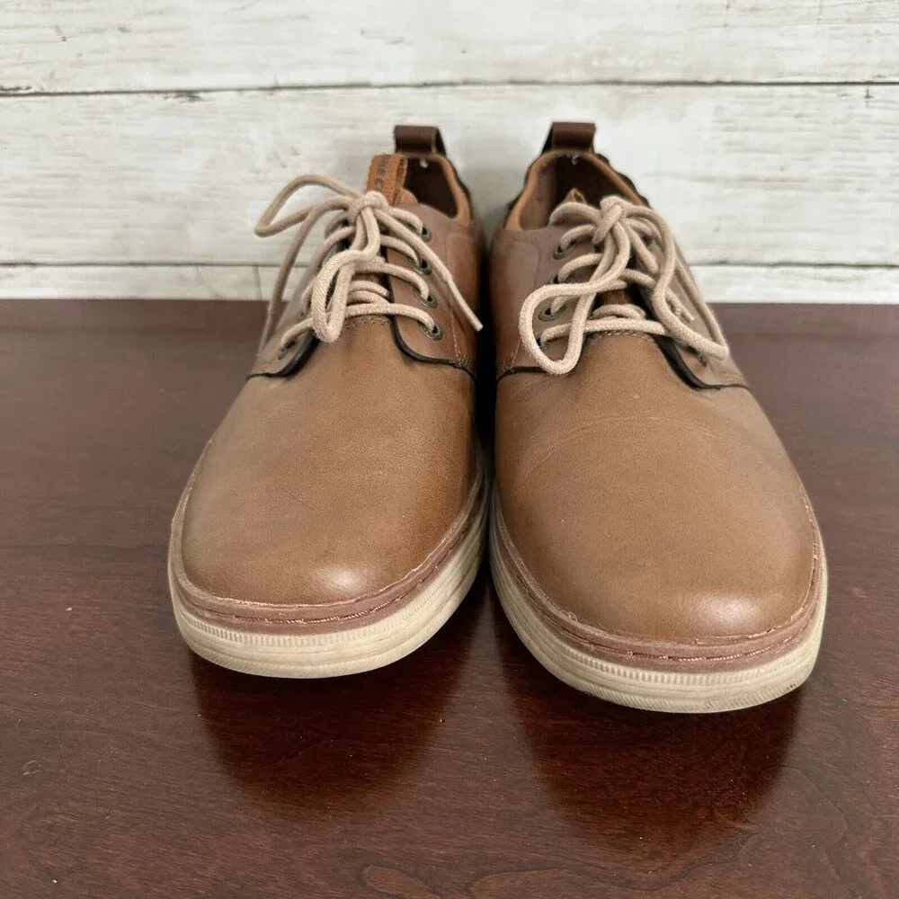 Skechers Men's 10 Brown Heston-Rogic Oxford Leather Air Cooled Memory Foam Shoes